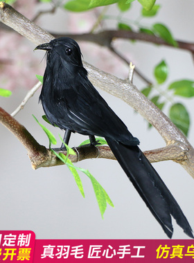 仿真动物乌鸦模型摆件