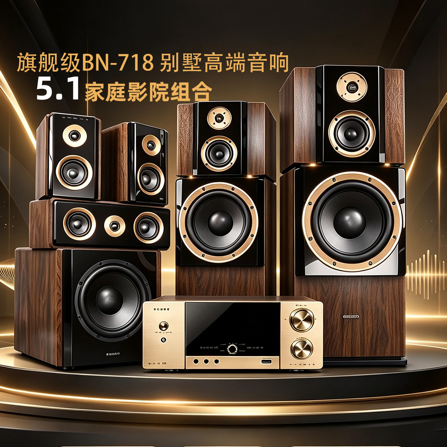 班龙718旗舰5.1家庭影院家用客厅hifi12寸音箱功放机发烧音响套装
