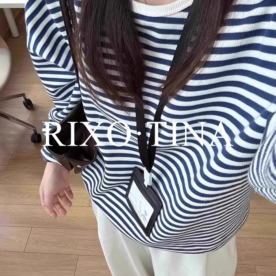 法国Rixo Tina 法式条纹卫衣女春秋新款宽松休闲百搭显瘦长袖上衣