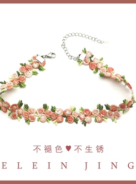 手作复古清新花朵蕾丝choker项圈女颈带仙女chocker甜美颈圈脖饰