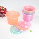 塑料小桶儿童画画美术笔桶颜料桶钓鱼桶沙滩玩具桶带盖圆形小水桶