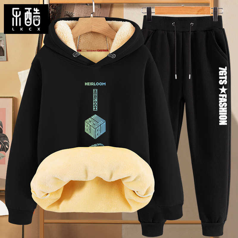 卫衣男款加厚新款6XL连帽套装