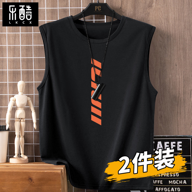 男士背心夏季纯棉2025新款运动大码男装坎肩青少年宽松无袖t恤男