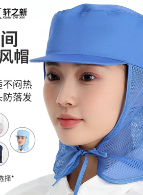 白色车间披肩网状卫生帽