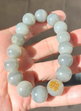 美石林玉器正品和田玉青花籽料手链男女款手串天然真玉真皮真籽玉