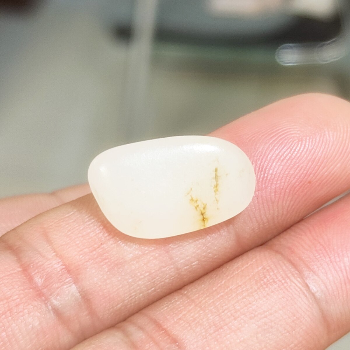 美石林玉器高品质羊脂玉收藏级无结构特白冰品玉洁戒面挂件吊坠玉