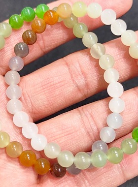 正品新疆和田玉美女款多宝串新款私人定做高品质手链手串送鉴定证