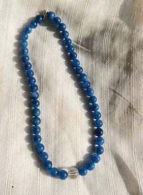 青岛饰品，小众品牌OG Loc 天然石白水晶串珠银扣项链 一物一拍