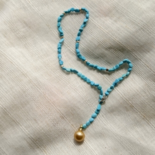 玉化绿松石糖豆纯银配件手链项链 高品养殖珍珠 Loc 小众品牌OG