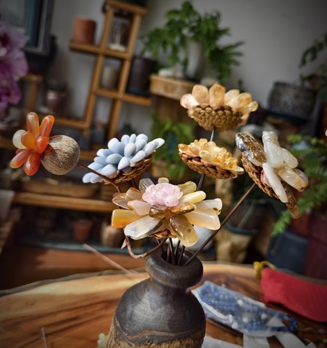 小众品牌 OG Loc 首批特惠店主手作 天然石原矿水晶 插花摆件带杆