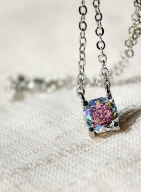 青岛饰品  OG Loc  镀银宝石精密切割 玫瑰项链