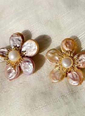 小众品牌   OG Loc  天然淡水养殖异形粉珍珠 胸针 一物一拍