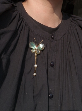 小众品牌  OG Loc  重工手工制作 天然珍珠鲍鱼贝壳胸针