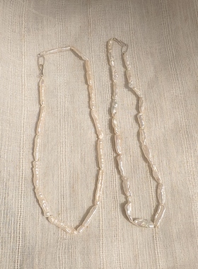 青岛饰品 OG Loc  天然养殖珍珠银扣项链 一物一拍介意瑕疵慎拍