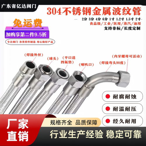 化工部食品级蒸汽400℃波纹软管