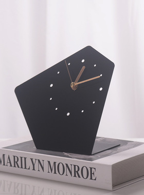 轻奢网红座钟客厅艺术极简钟表金