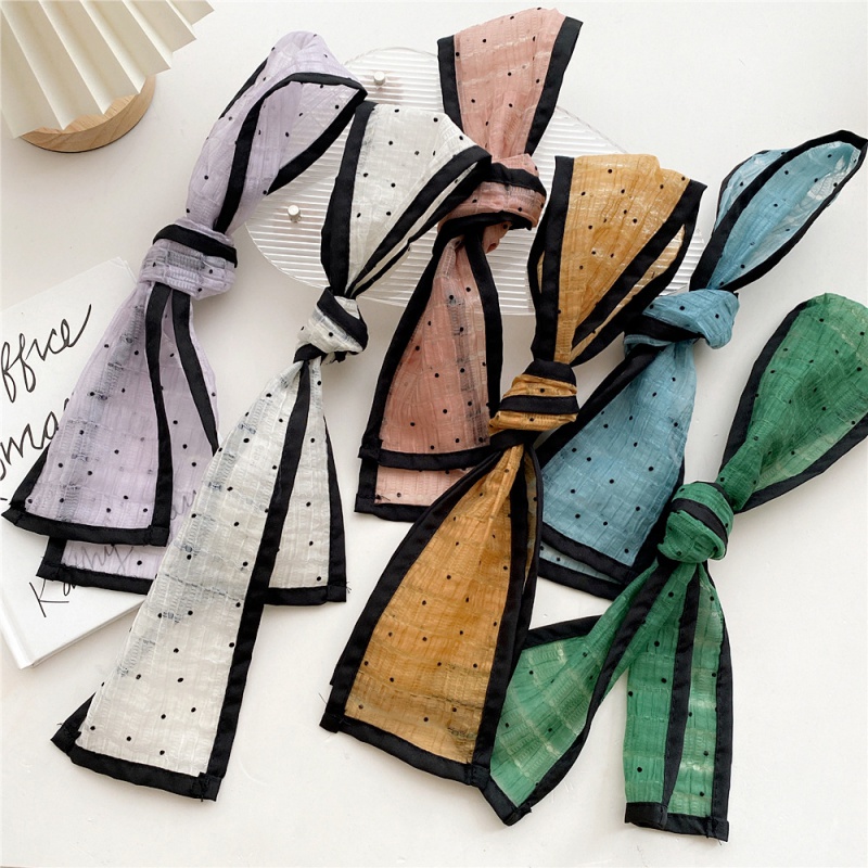 波点长条丝巾女春夏款洋气时尚法