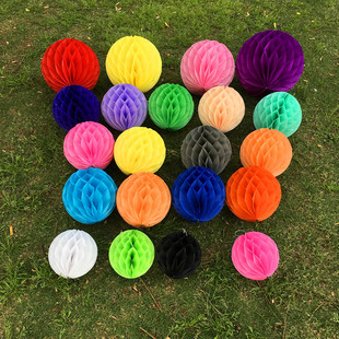 蜂窝球纸灯笼 圆形拉花婚房幼儿园节日派对装饰用品 圆形灯笼