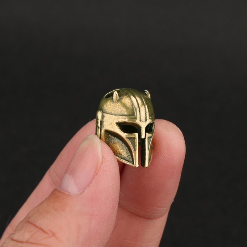黄铜手办牛角头盔挂饰坠子仿古