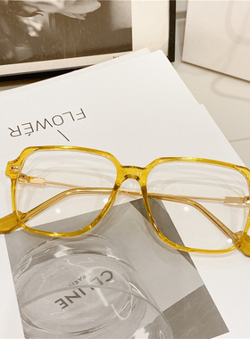 虞书欣张颜齐jeff眼镜大框素颜黑色时尚防蓝光平光配近视镜显脸小