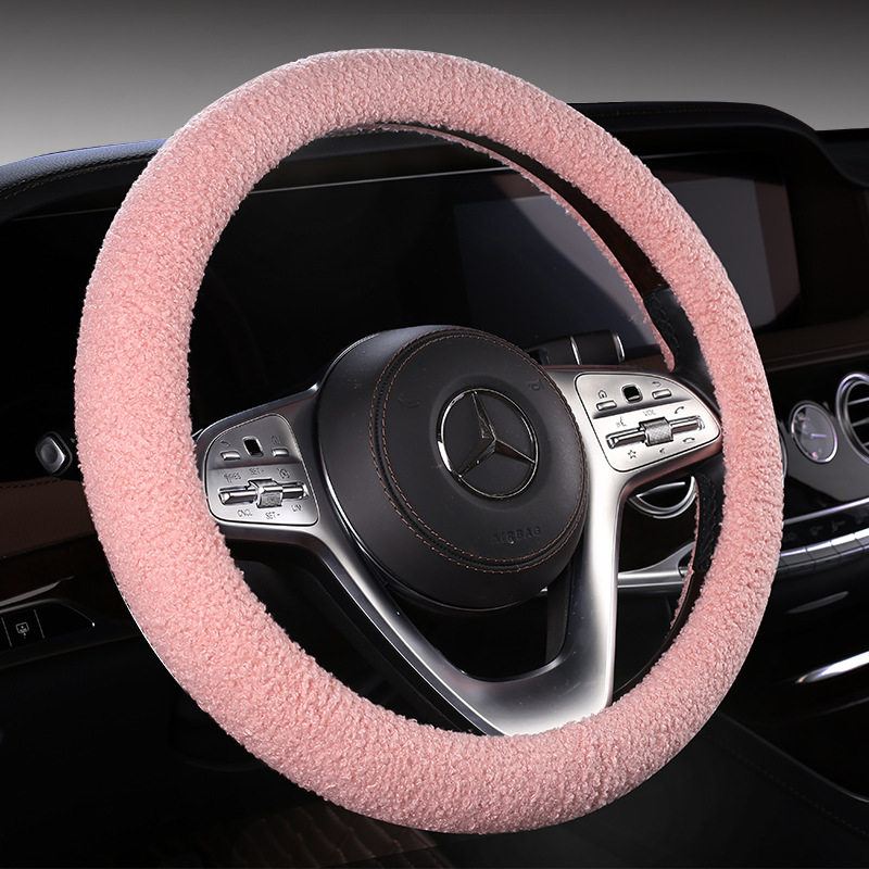 厂家可定汽车方向盘套新款把套时尚羊羔绒方向盘把套方多款可选