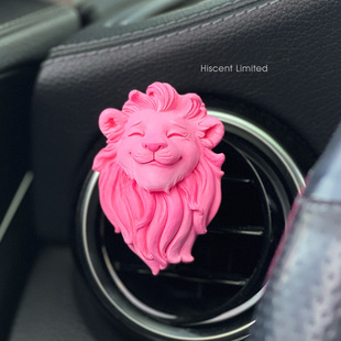 家有喜狮微笑狮子座车载香薰汽车空调出风口装饰车内饰品礼物治愈