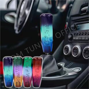 跨境汽车水晶扭纹排挡头3色通用改装排挡杆挂档头发光换挡头