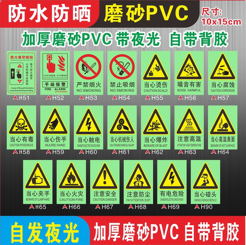 有电危险当心机械伤人伤手荧光