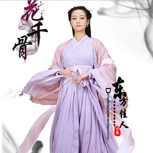 影视剧花千骨古装影楼主题摄影古装 霓漫天同款紫色飘逸武侠汉服