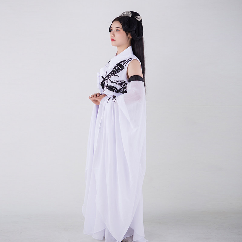 演出服女古装影视剧古装玉漱神话传奇舞蹈服黑白传奇舞衣古装