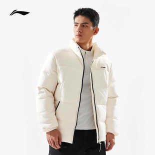李宁羽绒服时尚男短款2024新款健身系列防泼水冬季运动服AYMU097