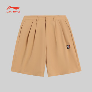 AKSSB28 李宁夏季 新款 女子运动生活系列透气卡其运动短裤 五分裤