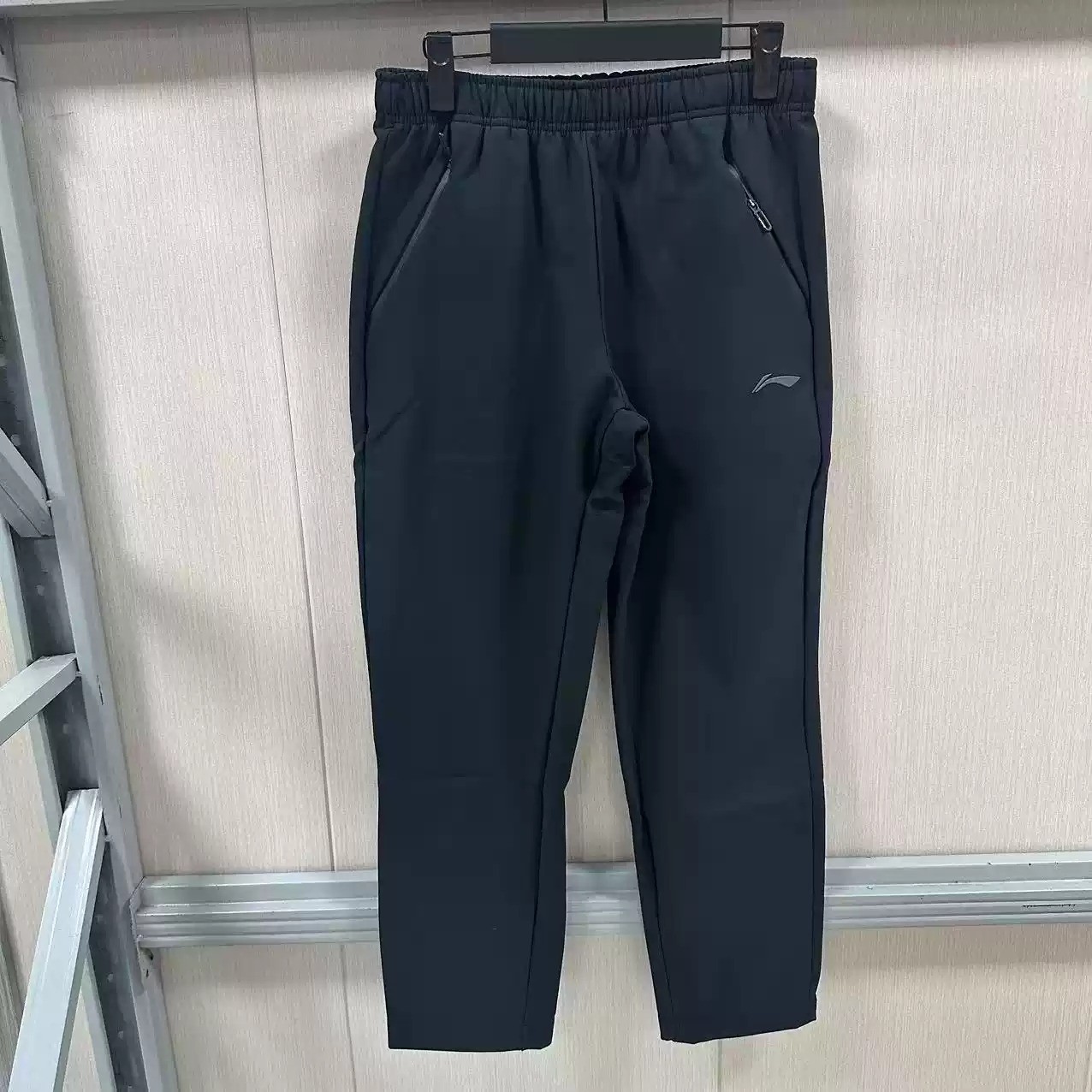 李宁运动宽松长裤男士25冬季健身防泼水加绒保暖平口休闲裤AYKU96