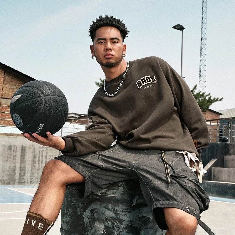 李宁卫衣宽松男2024新款反伍BADFIVE加绒保暖宽松套头衫AWDU515