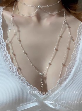 纯欲choker项链女夏日欧美风辣妹身体链胸链全身性感bikini后背链