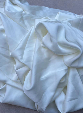 白色丝绸布料真丝弹力双乔缎100桑蚕丝零头布高档真丝衬衫布料