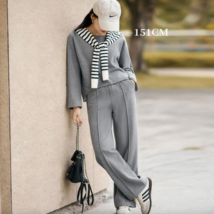 运动套装 两件套冬装 3583 巨好看 柒量一裁小个子灰色套装
