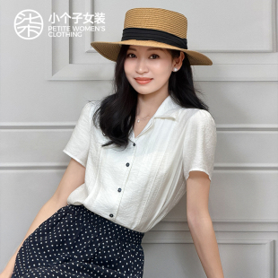 衬衣0784预 春装 柒量一裁小个子白色衬衫 文艺2026年新款