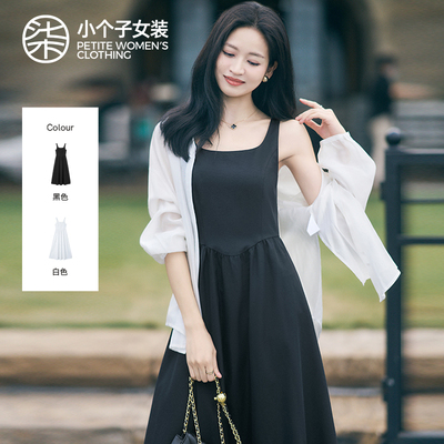 柒量一裁小个双色背心连衣裙今年流行裙子111-112cm连身裙0238