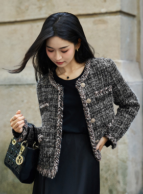 【大柒】小个子新款粗花呢女精致编织小香风外套高级感洋气1247