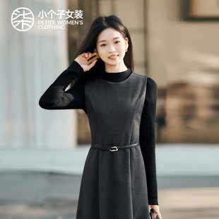 柒量一裁小个子叠穿收腰女冬季107-108cm39背心连衣裙3983
