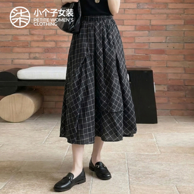 小个子A字中长半身裙女夏