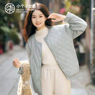 柒量一裁棉服女款 小个子加绒保暖厚菱格轻薄外套4313预 冬季
