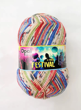 opal新系列6股节庆 150克420米 自动提花段染线织袜子毛衣围巾