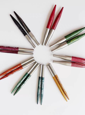 进口knitPro dreamz 5cm多彩梦幻桦木可拆环形针头mini袖口领子针