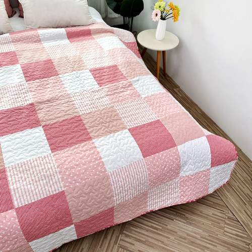 黑白风情外贸仿拼块绗缝被格子