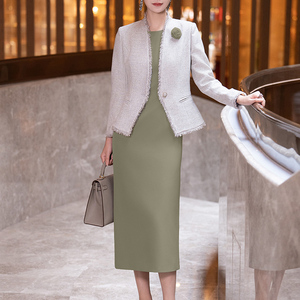 粗花呢小香风套装裙2026春秋季新款端庄大气时尚修身连衣裙两件套