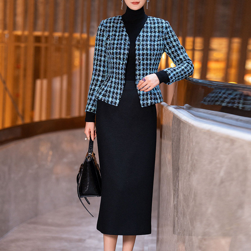 粗花呢小香风套装女2025冬季新款时尚气质端庄大气显瘦裙子两件套,女装/女士精品,时尚套装,淘宝优惠券,粉丝福利购,淘宝优惠卷