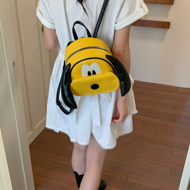 韩版少女风卡通小狗双肩包女童可爱迷你书包学生百搭撞色小背包