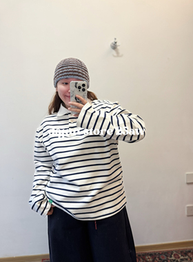 无退换韩单nocontent 币入 针织翻领 学院条纹polo 卫衣